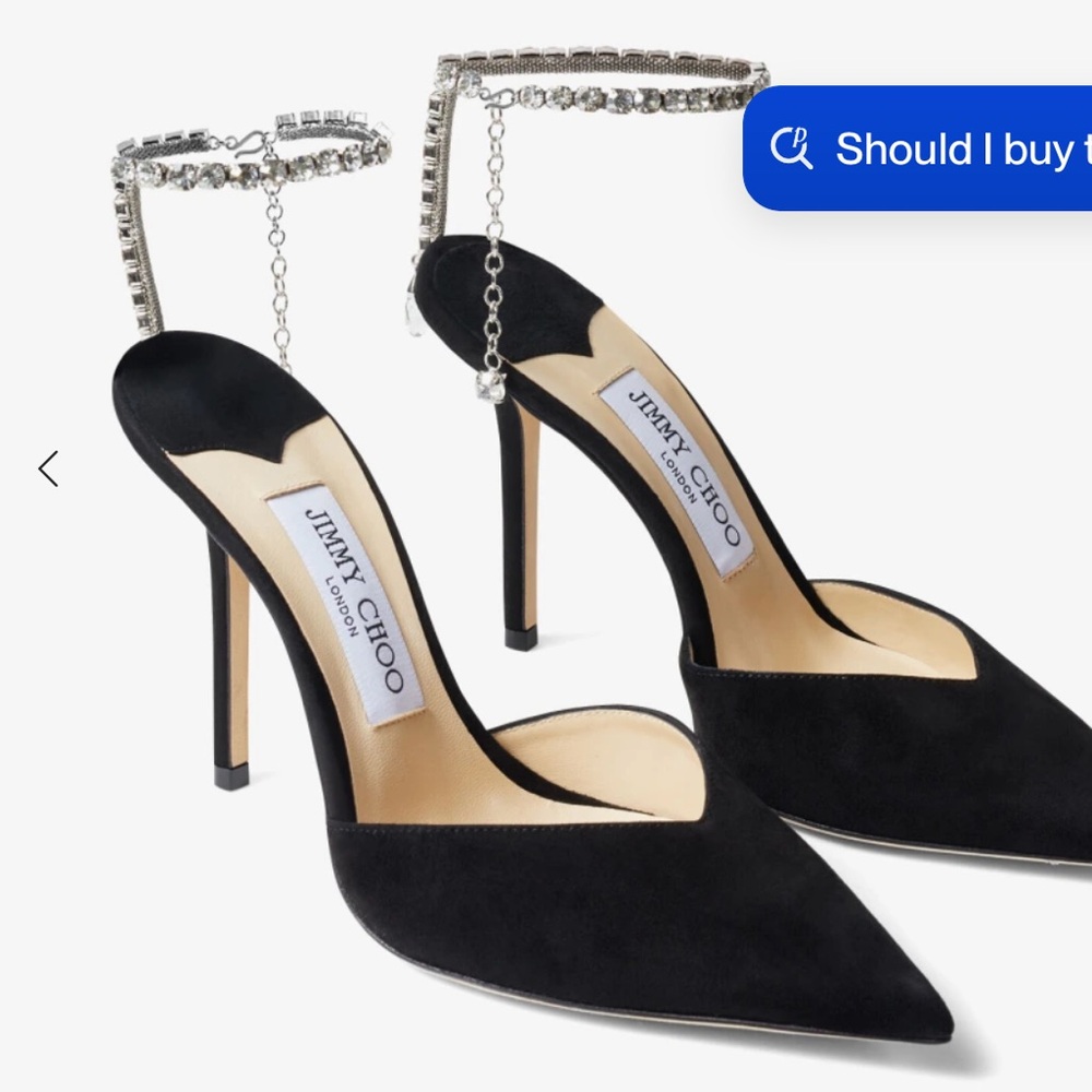 Jimmy Choo Black Heels with Crystal Straps